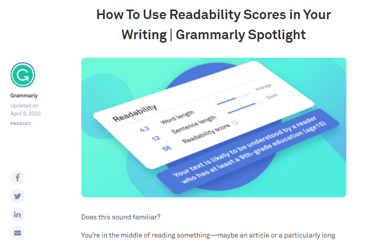 Grammarly Readability