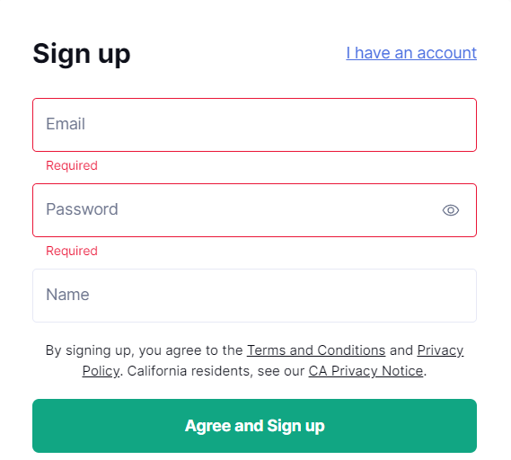 Create Account