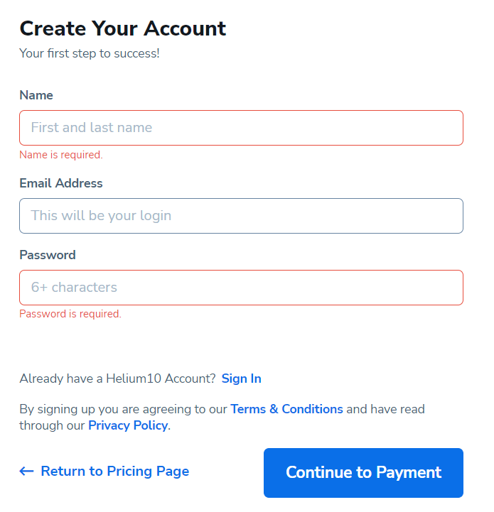 Create Account