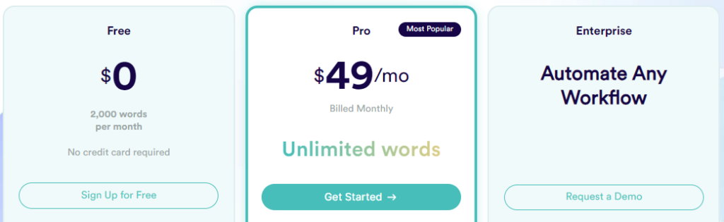 Copy.ai Pricing