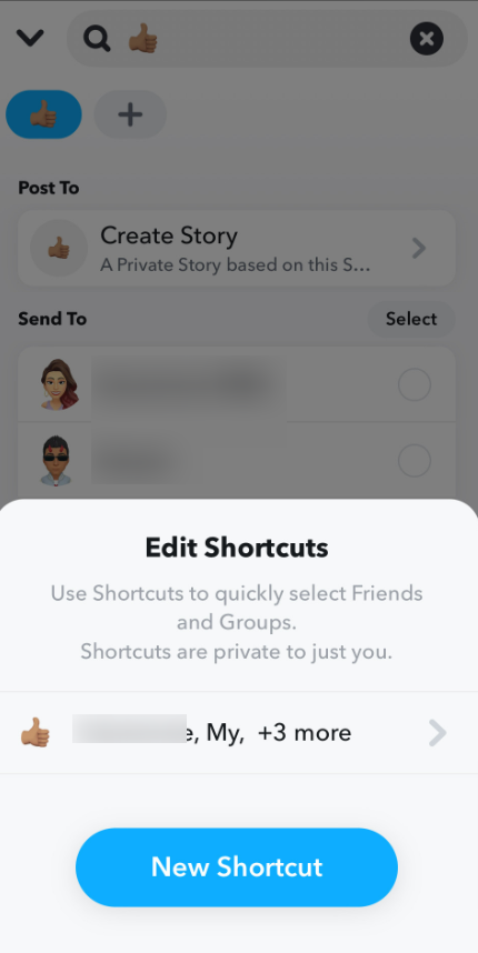 Select the shortcut